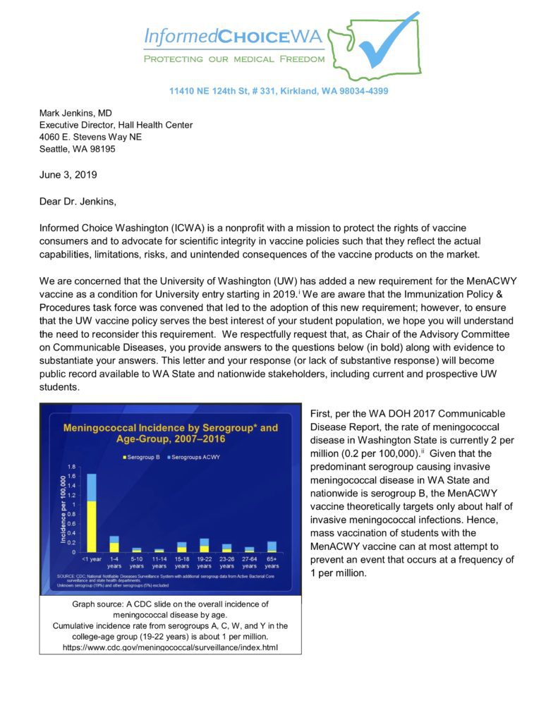 Sample Icwa Letter Letter to UW regarding new vaccine requirement - Informed Choice ...